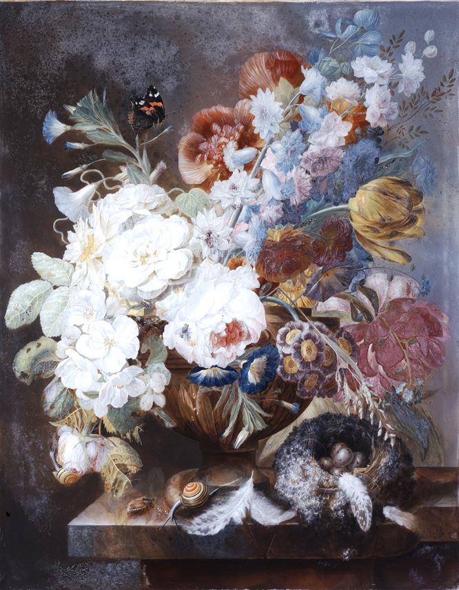 Georg Frederik Ziesel - Still life of flowers in a vase | MasterArt
